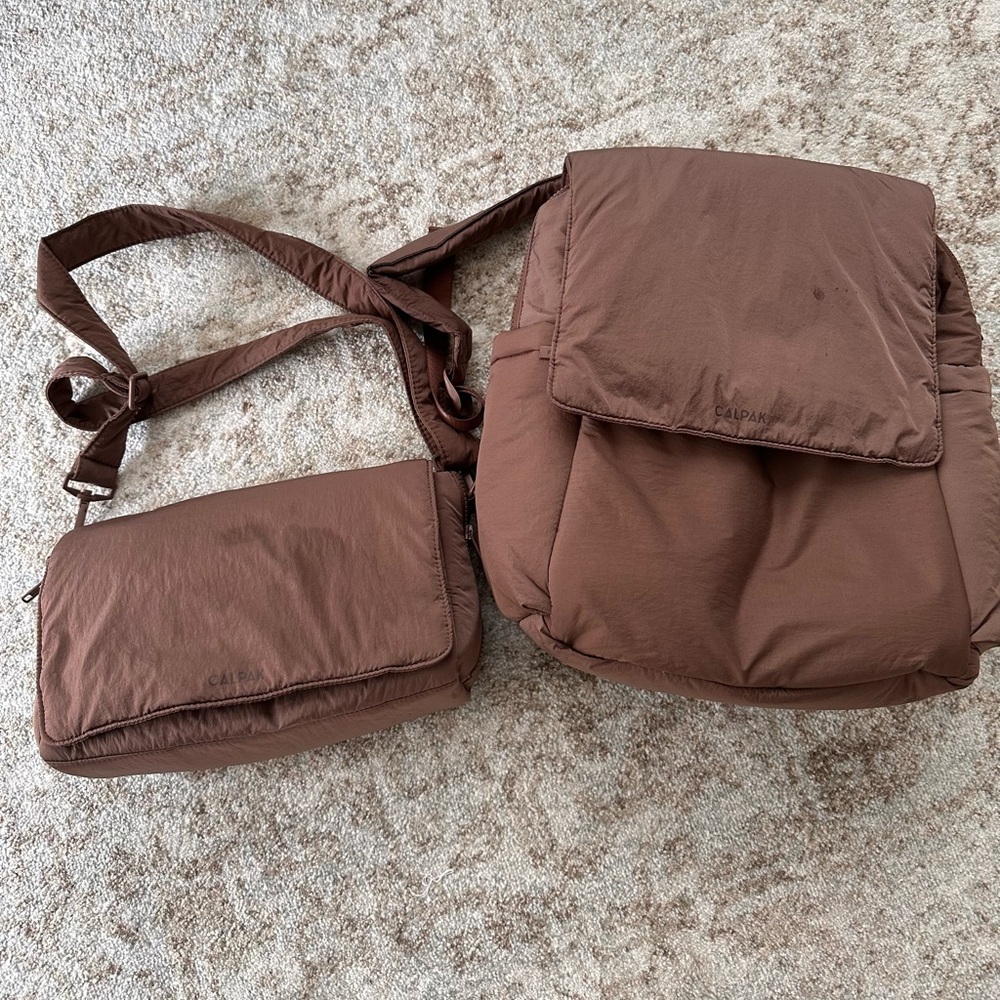 Calpak Hazelnut Baby Bag Set with stroller straps